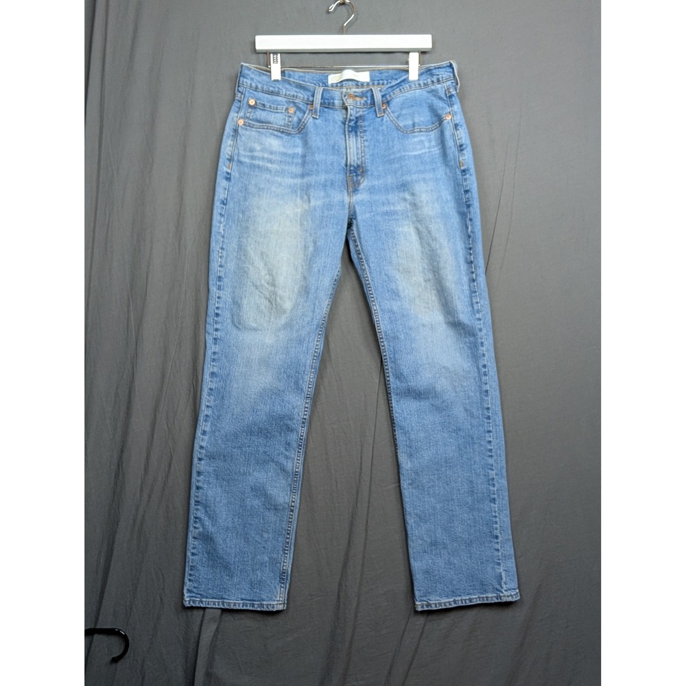Signature by Levi Strauss Mens Straight Leg Light Wash Blue Jeans 34x32